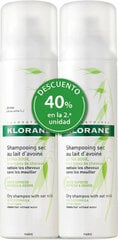 Švelnus sausas šampūnas Klorane Ultra Gentle Dry Shampoo Oat Extract, 2x150 ml kaina ir informacija | Šampūnai | pigu.lt