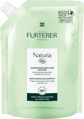 Švelnaus plaukų šampūno papildymas Rene Furterer Naturia Gentle Micellar Shampoo Eco Refill, 400ml kaina ir informacija | Šampūnai | pigu.lt