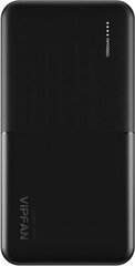 Vipfan Ultra-Thin F04 10000mAh, 2x USB (black) kaina ir informacija | Atsarginiai maitinimo šaltiniai (power bank) | pigu.lt