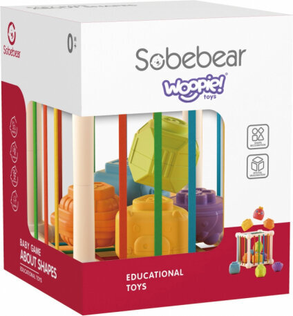 Rūšiuoklis Woopie Flexible Sensory Cube Sorter for Children + Rattle, 7 dalys цена и информация | Lavinamieji žaislai | pigu.lt