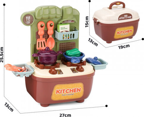 Virėjo rinkinys Woopie Kitchen Play House 2in1, 19vnt kaina ir informacija | Žaislai kūdikiams | pigu.lt