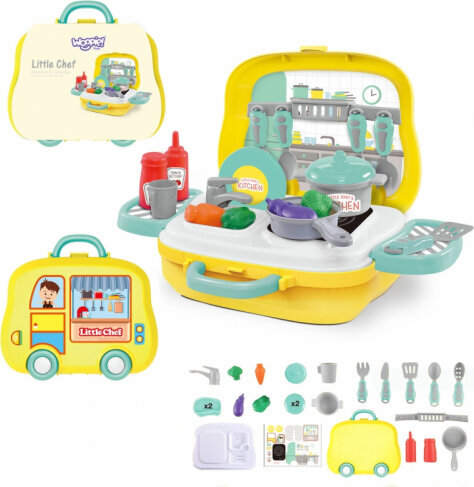 Nešiojamas virėjo rinkinys Woopie Little Chef 2in1 цена и информация | Žaislai kūdikiams | pigu.lt