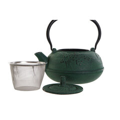 Чайник DKD Home Decor Чёрный Зеленый Железо Цветы (19.5 x 17 x 18.5 см) (1000 мл) (2 шт) цена и информация | Стаканы, фужеры, кувшины | pigu.lt