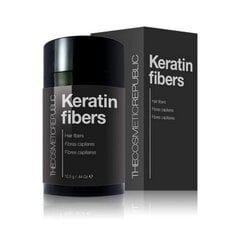 Plaukų maskavimo priemonė - keratino skaidulos The Cosmetic Republic Keratin Fibers, tamsiai ruda, 12,5 g kaina ir informacija | Priemonės plaukų stiprinimui | pigu.lt