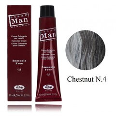 Plaukų dažai vyrams Lisap Man Hair Color, Chestnut N.4, 60 ml kaina ir informacija | Plaukų dažai | pigu.lt