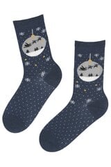 Хлопковые носки ANGEL с рождественским узором ANGELBLUE-36-40, синие цена и информация | Женские носки | pigu.lt