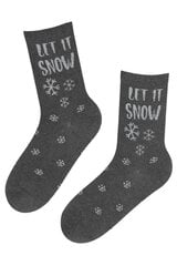 Хлопковые носки ANGEL со снежинками ANGELDEARSANTA-36-40, серые цена и информация | Женские носки | pigu.lt
