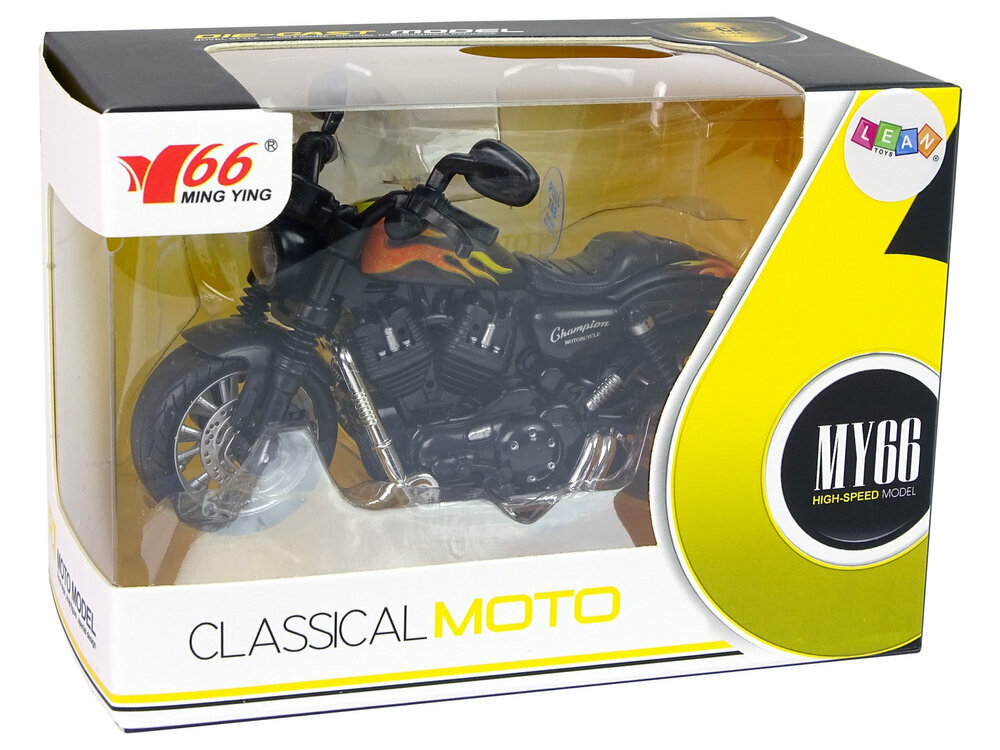 Žaislinis motociklas Lean Toys, juodas цена и информация | Žaislai berniukams | pigu.lt