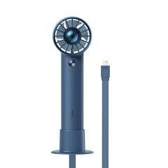Baseus Flyer Turbine portable hand fan + Lightning cable (blue) цена и информация | Вентиляторы | pigu.lt
