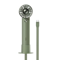 Baseus Flyer Turbine portable hand fan + Lightning cable (green) цена и информация | Поклонники | pigu.lt