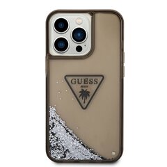 Guess PC/TPU Liquid Glitter Triangle Logo Case for iPhone 14 Pro Max Black цена и информация | Чехлы для телефонов | pigu.lt