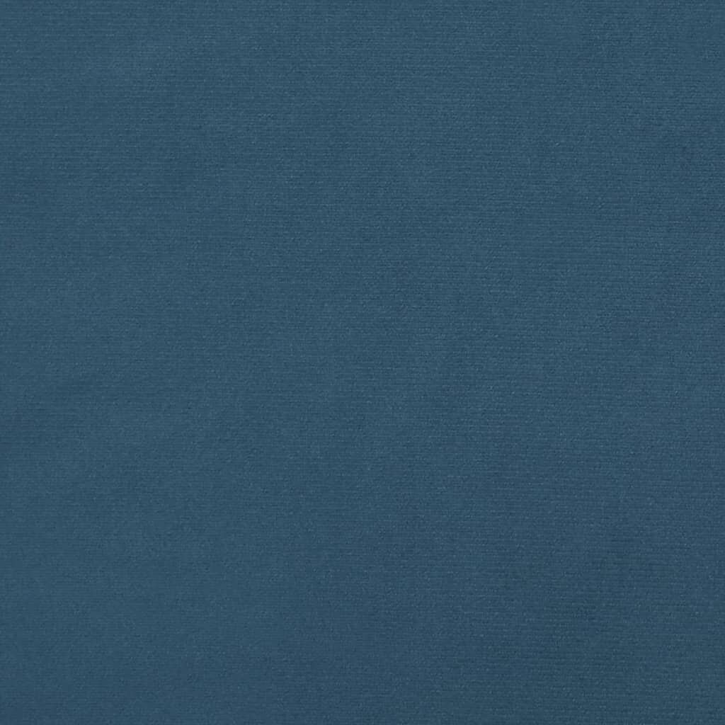 vidaXL Lova su spyruoklėmis ir čiužiniu, mėlyna, 90x190 cm, aksomas kaina ir informacija | Lovos | pigu.lt