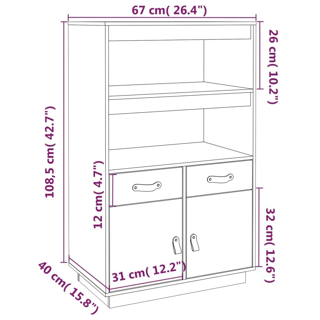 Komoda, 67x40x108,5 cm kaina ir informacija | Komodos | pigu.lt