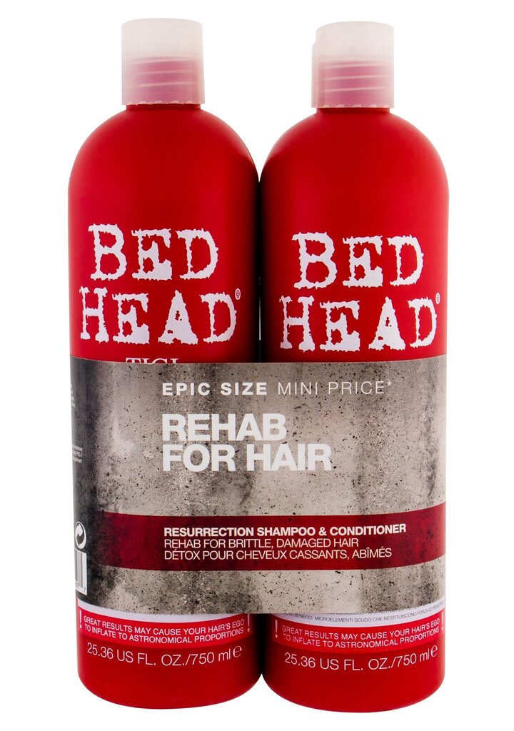 Stipriai pažeistų plaukų priežiūros priemonių rinkinys Tigi Bed Head Resurrection: šampūnas 750 ml + balzamas 750 ml цена и информация | Šampūnai | pigu.lt