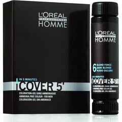 Мужской окрашивающий гель для волос L´Oreal Professionnel Homme Cover 5 Hair Color 3x50ml, 7 Medium Blonde цена и информация | Краска для волос | pigu.lt