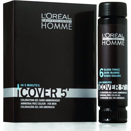 Dažomasis plaukų gelis vyrams L'Oreal Professionnel Homme Cover 5 Hair Color 3x50ml, 7 Medium Blonde kaina ir informacija | Plaukų dažai | pigu.lt