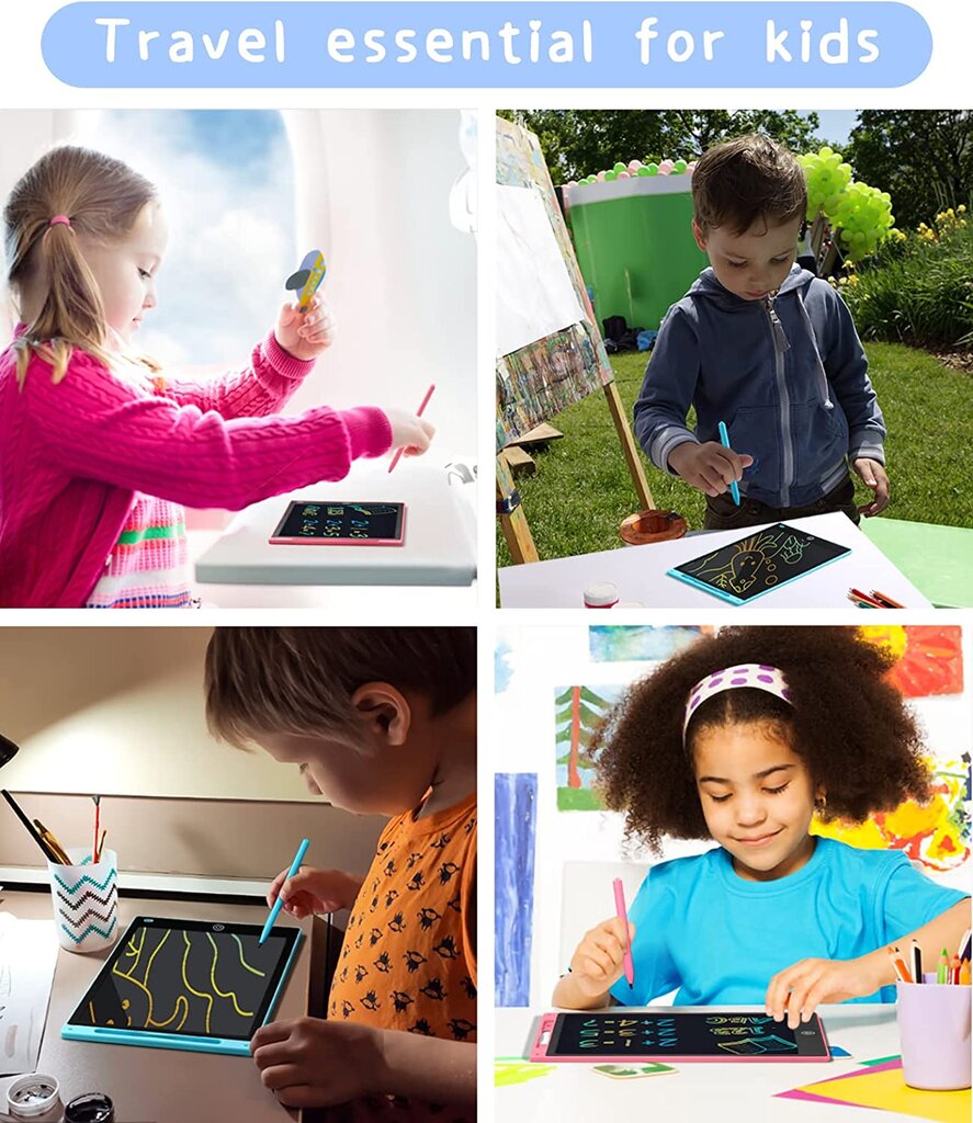 Vaikiška LCD rašymo planšetė Goapa, Rožinė kaina ir informacija | Lavinamieji žaislai | pigu.lt