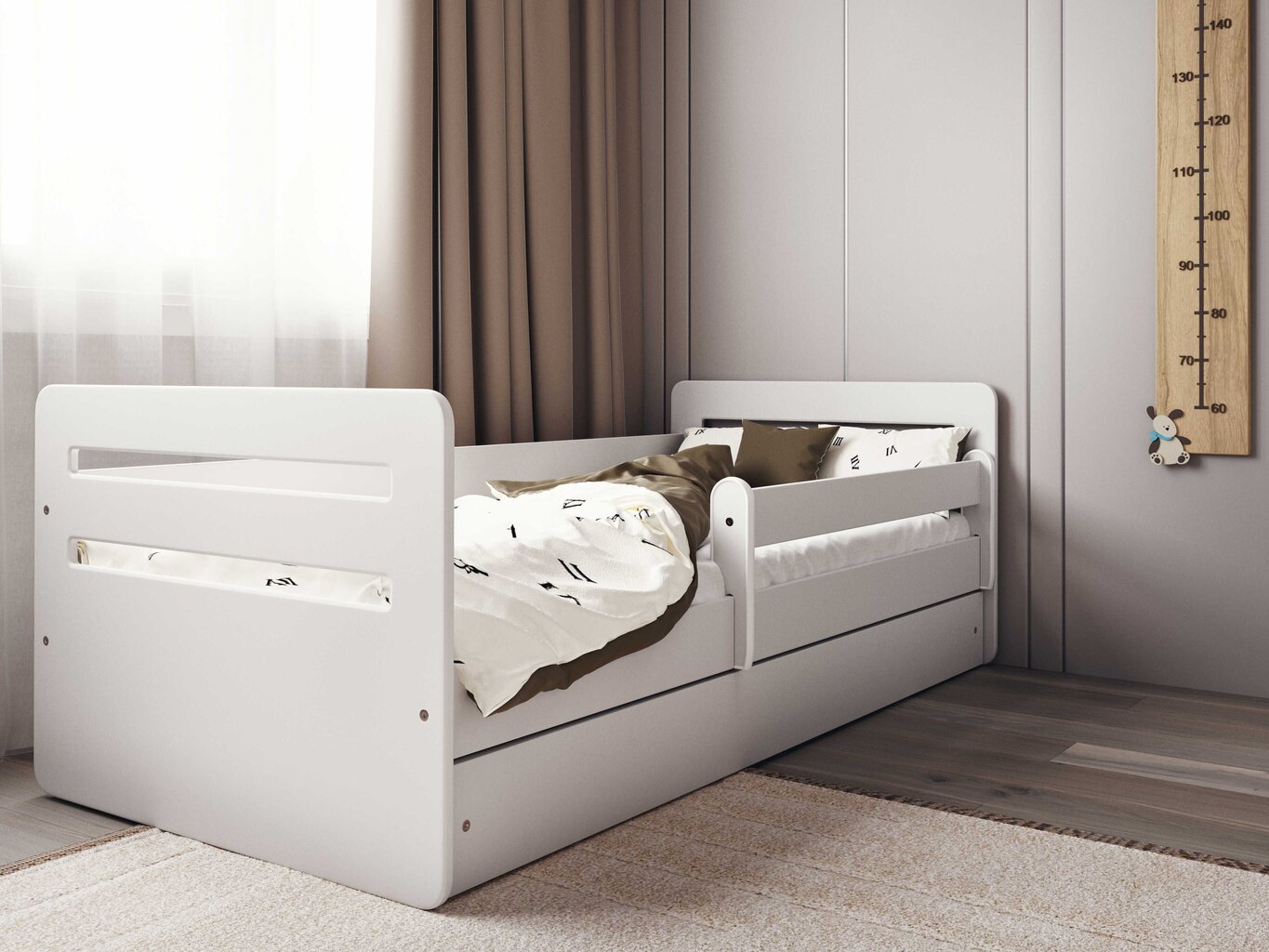 Vaikiška lova Kocot Kids Tomi, 160x80 cm, balta kaina ir informacija | Vaikiškos lovos | pigu.lt