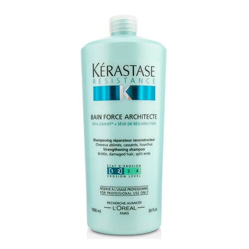 Atkuriamasis šampūnas sausiems plaukams Kerastase Resistance Bain De Force Architecte 1000 ml kaina ir informacija | Šampūnai | pigu.lt