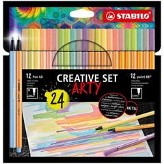 Akvareliniai rašikliai Stabilo Point 88 Creative Arty, 24 vnt. kaina ir informacija | Piešimo, tapybos, lipdymo reikmenys | pigu.lt