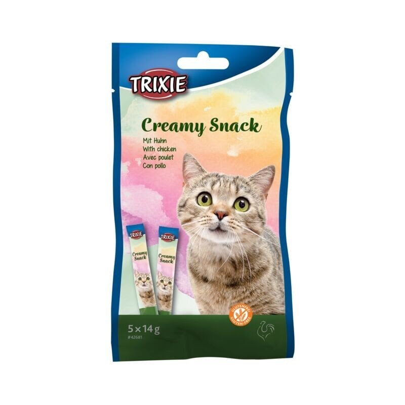 Trixie kreminis skanėstas katėms su vištiena, 5x14 g цена и информация | Skanėstai katėms | pigu.lt
