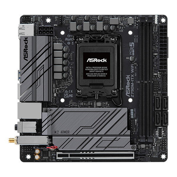 ASRock Z790M-ITX WiFi, Mini-ITX, LGA1700, DDR5 цена и информация | Pagrindinės plokštės | pigu.lt