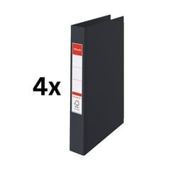 Папка Esselte Vivida, А4, корешок 35 мм, 2 кольца 25 мм, в упаковке 4 шт., цвет черный цена и информация | Канцелярские товары | pigu.lt