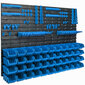 Sandėliavimo sistemos sieninė lentyna 115x78cm, įrankių laikikliai, 44 vnt. цена и информация | Įrankių dėžės, laikikliai | pigu.lt