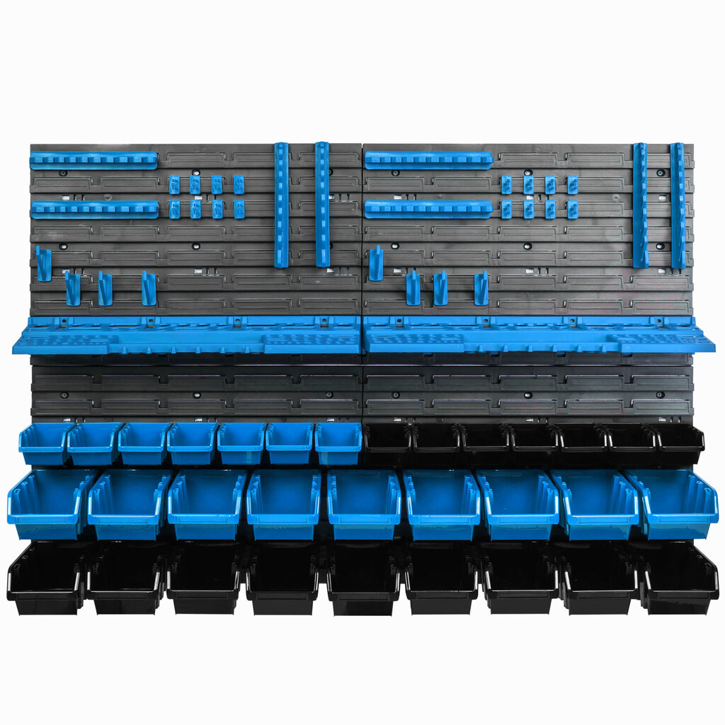 Sandėliavimo sistemos sieninė lentyna 115x78cm, įrankių laikikliai, 32 vnt. kaina ir informacija | Įrankių dėžės, laikikliai | pigu.lt