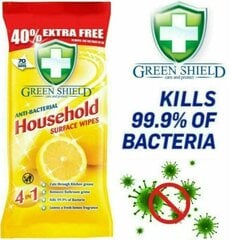 GREEN SHIELD 99,9% антибактериальные салфетки, 70 шт цена и информация | Очистители | pigu.lt