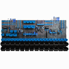 Настенная полка 173 x 78 см, синий, 63 шт цена и информация | Ящики для инструментов, держатели | pigu.lt