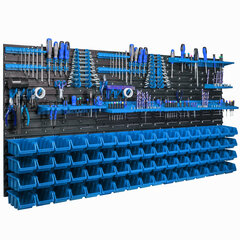 Настенная полка 173 x 78 см, синий, 68 шт цена и информация | Ящики для инструментов, держатели | pigu.lt