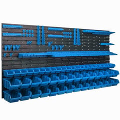 Настенная полка 173 x 78 см, синий, 50 шт цена и информация | Ящики для инструментов, держатели | pigu.lt