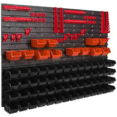 Настенная полка для хранения 1152 x 780 мм, держатели инструментов, черный, оранжевый цена и информация | Ящики для инструментов, держатели | pigu.lt