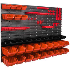 Ящики для штабелирования 115 х 78 см полка для мелких деталей, 39 коробок, оранжево-черные цена и информация | Ящики для инструментов, держатели | pigu.lt