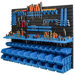 Настенная полка пластиковая, синий, 117 x 78 см цена и информация | Ящики для инструментов, держатели | pigu.lt