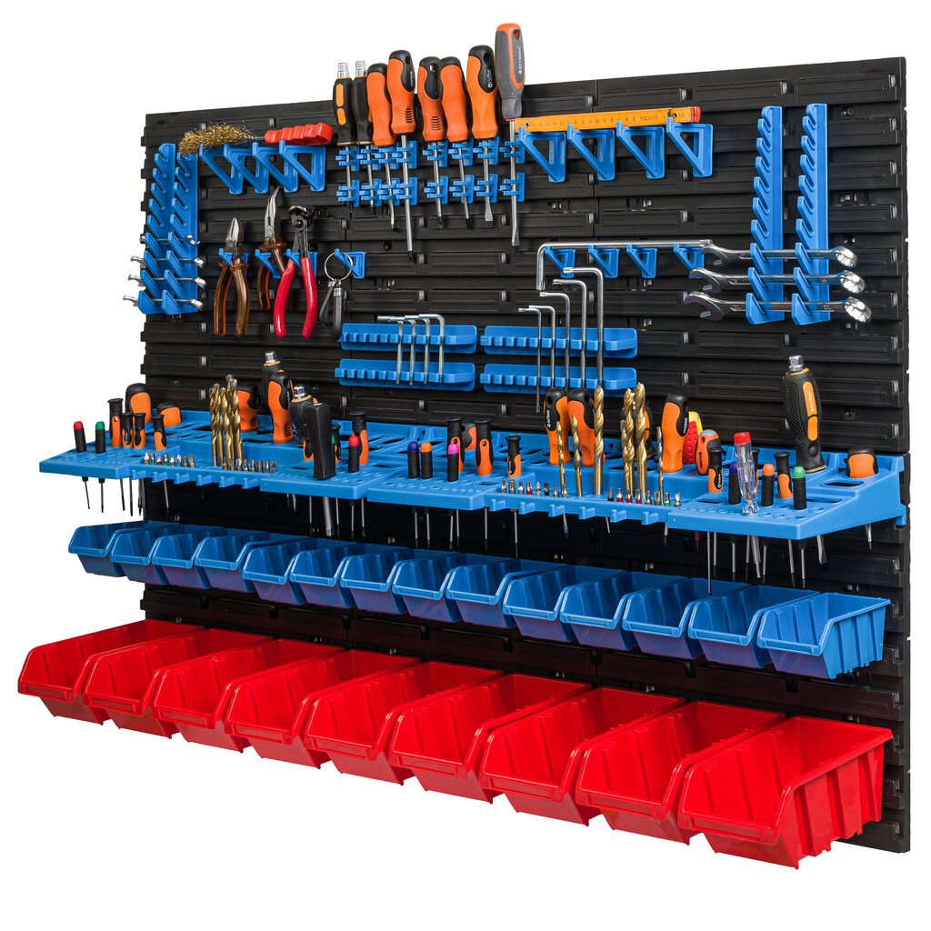 Sieninė lentyna 117 x 78 cm 32vnt. kaina ir informacija | Įrankių dėžės, laikikliai | pigu.lt