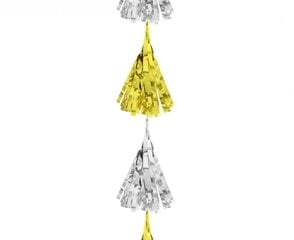 Вертикальная гирлянда tinsel, gold-silver, 180 см (PF-DWZS) 9249 цена и информация | Праздничные декорации | pigu.lt