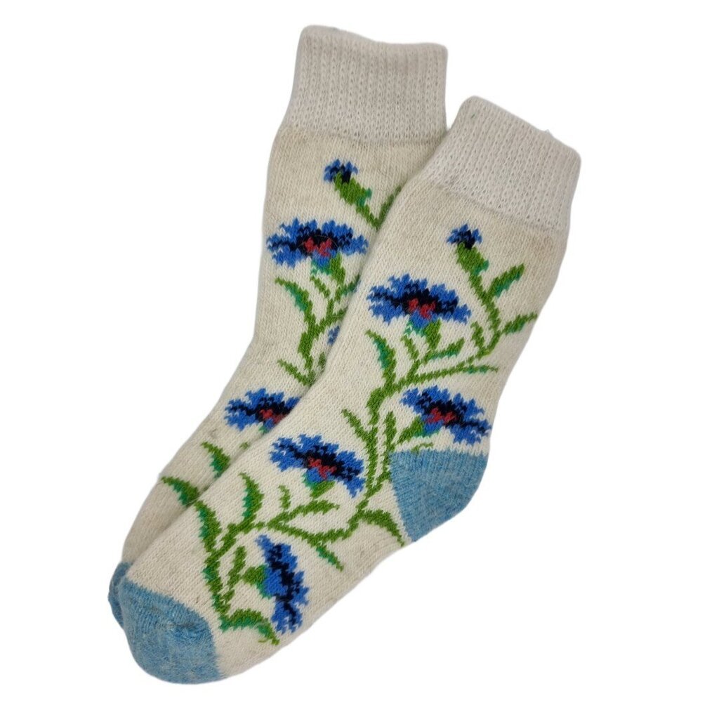 Vilnonės kojinės moterims Rugiagėlės, baltos kaina ir informacija | Moteriškos kojinės | pigu.lt