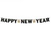 Girliandos „Laimingų Naujųjų metų“ auksinės žvaigždės, 180 x 12 cm (PF-GNYG) 9201 kaina ir informacija | Dekoracijos šventėms | pigu.lt