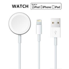 Beep USB 2 in 1 Watch Charger 1m White kaina ir informacija | Išmaniųjų laikrodžių ir apyrankių priedai | pigu.lt