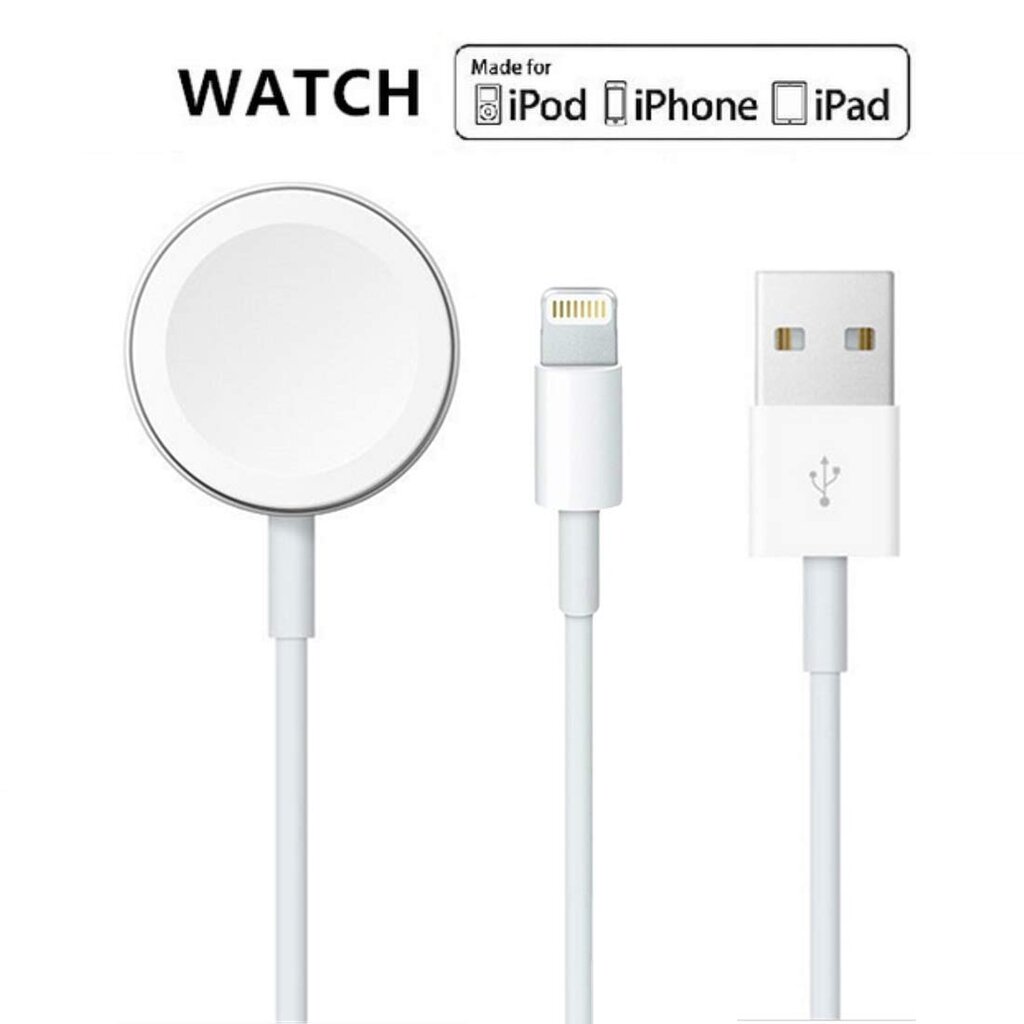 Beep USB 2 in 1 Watch Charger 1m White kaina ir informacija | Išmaniųjų laikrodžių ir apyrankių priedai | pigu.lt