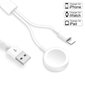 Beep USB 2 in 1 Watch Charger 1m White kaina ir informacija | Išmaniųjų laikrodžių ir apyrankių priedai | pigu.lt