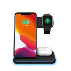 Зарядная док-станция Qi для iPhone, Apple Watch и AirPods — Белая цена и информация | Зарядные устройства для телефонов | pigu.lt