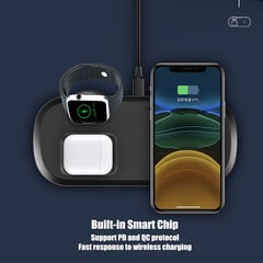 Зарядная док-станция Trio Qi для iPhone, Apple Watch и AirPods — Белая цена и информация | Зарядные устройства для телефонов | pigu.lt