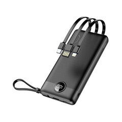 Внешний аккумулятор Veger C10 (10 000 mAh) с Micro USB + Type C + Lightning 8-pin — Чёрный цена и информация | Зарядные устройства Power bank | pigu.lt