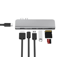 USB-C-хаб Multi-port 4K + SD-считыватель 7 в 1  цена и информация | Адаптеры, USB-разветвители | pigu.lt
