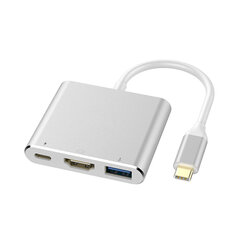 3 в 1 Адаптер USB-C Digital AV Multiport — Серебряный цена и информация | Адаптеры, USB-разветвители | pigu.lt