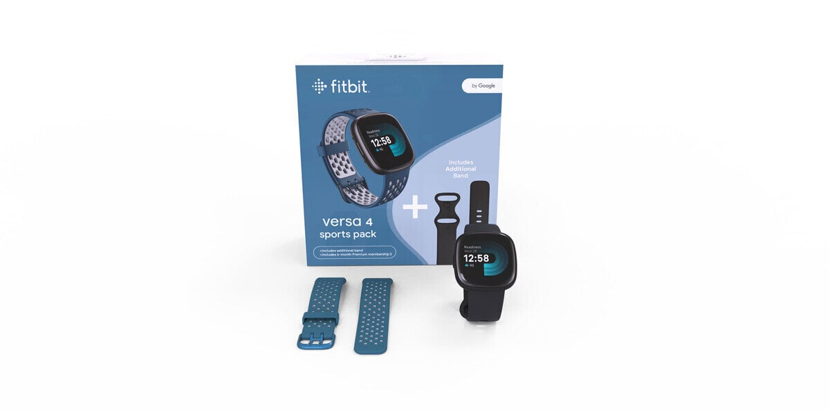 Fitbit Versa 4 Bundle Black/Graphite + Sapphire Blue Sports Band цена и информация | Išmanieji laikrodžiai (smartwatch) | pigu.lt