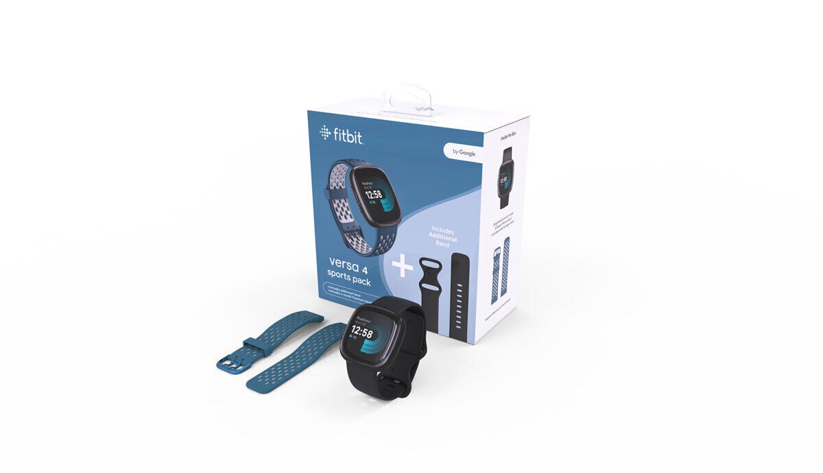 Fitbit Versa 4 Bundle Black/Graphite + Sapphire Blue Sports Band kaina ir informacija | Išmanieji laikrodžiai (smartwatch) | pigu.lt